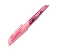 STABILO EASYbuddy School Fountain Pen with Left-Handed Nib L Pastel in Rosy Blush Ink Colour Blue (Erasable) Single Pen Includes Cartridge