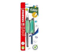 STABILO EASYbuddy Pastel School Fountain Pen with Beginner Nib A in Mint Green Blue (Erasable) Includes Cartridge