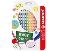 STABILO Colouring Pencil Easy Colors 12 in Pack Left-Handed with Sharpener Asst.
