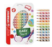STABILO EASYcolors - Ergonomic Colouring Pencil - Right-Handed - Pack of 12 - Assorted Colours with Sharpener