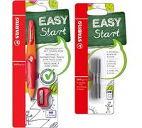 STABILO EASYergo 3.15 Ergonomic Printing Pencil for Right-Handed Users, Includes 1 Thick Lead, HB Hardness & Sharpener (Orange/Red + Leads)
