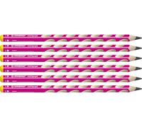 STABILO EASYgraph Graphite Pencil – Ergonomic Left-Handed HB – Pack of 6 Pink