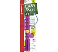 STABILO EASYgraph Ergonomic Graphite Pencil – Left-Handed, Pack of 2, Pink, HB