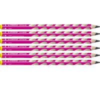 STABILO EASYgraph - Ergonomic Graphite Pencil - Left-Handed - Pack of 6 - Pink - Degree HB