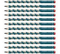 STABILO EASYgraph - Ergonomic Graphite Pencil - Right-Handed - Pack of 12 - Petrol - Degree HB