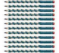 STABILO EASYgraph - Ergonomic Graphite Pencil - Right-Handed - Pack of 12 - Petrol - Degree HB