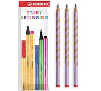 STABILO EASYgraph Graphite Pencils in Envelope Packaging (Pastel Lilac) | HB Lead, Right-Handed, Non-Slip Grip, Ergonomic, Early Learning Pencil