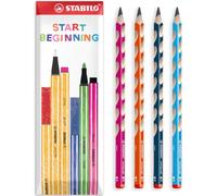 STABILO EASYgraph Graphite Pencils, Multicolour, Pack of 4 in Envelope Pack