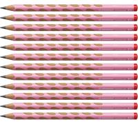 STABILO EASYgraph Pastel - Ergonomic Graphite Pencil - Right-Handed - Pack of 12 - Pastel Pink - Degree HB