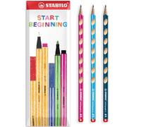 STABILO EASYgraph S Graphite Pencils, Multicolour, Pack of 3 in Envelope