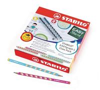 STABILO EASYgraph S - Thin Ergonomic Graphite Pencil - Classpack of 48 - with 8 Left-Handed and 40 Right-Handed - Assorted Colours - Degree HB
