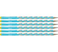 STABILO EASYgraph S - Thin Ergonomic Graphite Pencil - Left-Handed - Pack of 6 - Blue - Degree HB
