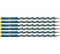 STABILO EASYgraph S - Thin Ergonomic Graphite Pencil - Left-Handed - Pack of 6 - Petrol - Degree HB