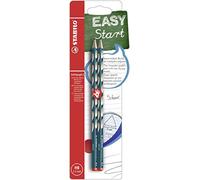 STABILO EASYgraph S - Thin Ergonomic Graphite Pencil - Right-Handed - Pack of 2 - Petrol - Degree HB
