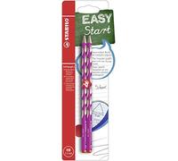 STABILO EASYgraph S - Thin Ergonomic Graphite Pencil - Right-Handed - Pack of 2 - Pink - Degree HB