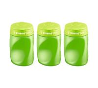 STABILO - Ergonomic can Sharpener for Right-Handed Users - EASYsharpener - 3 in 1-3 Pack - Green