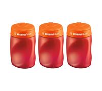 STABILO - Ergonomic can Sharpener for Right-Handed Users - EASYsharpener - 3 in 1-3 Pack - Orange