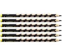 STABILO Ergonomic Colouring Pencil EASYcolors - Left-Handed - Pack of 6 - Black