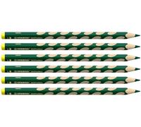 STABILO Ergonomic Colouring Pencil EASYcolors - Left-Handed - Pack of 6 - Dark Green