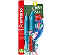 STABILO Ergonomic School Fountain Pen EASYbirdy 3D Wildlife Special Edition - A-Nib (Beginner) - Left-Handed - Pack of 1 - Blue with Erasable Blue Ink (Inc. Cartridge and Adjustment Tool)