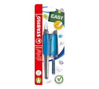 STABILO EASYbuddy Blue Ink Fountain Pen for Beginners - Dark Blue/Light Blue