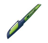 STABILO Ergonomic School Fountain Pen EASYbuddy Twilight Sky - L-Nib (Left-Handed) - Pack of 1 - Steel Blue/Lime with Erasable Blue Ink (Inc. Cartridge)