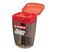 Stabilo Exam Grade - Pencil Sharpener (Red, Transparent) | Resealable with reservo