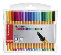 STABILO Fineliner point 88 Mini - Pack of 18 - Assorted colours