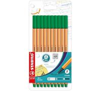 STABILO Fineliner - point 88 - Wallet of 10 - Green