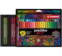STABILO Fineliner pointMax - ARTY - Pack of 42 - Assorted Colours