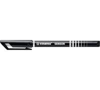 STABILO Fineliner with Cushioned F-Tip SENSOR fine - Pack of 3 - Black
