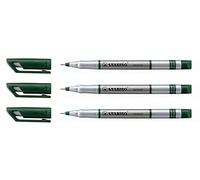 STABILO Fineliner with Cushioned F-Tip SENSOR fine - Pack of 3 - Green