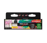 STABILO FREE - Acrylic Marker - ARTY - Mix-Tip Set - Pack of 3 - White