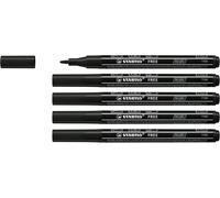 STABILO FREE - Acrylic Marker - ARTY - T100 Round Tip 1-2mm | Pack of 5 - Black