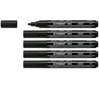 STABILO FREE - Acrylic Marker - ARTY - T300 Round Tip 2-3mm - Pack of 5 - Black