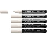 STABILO FREE - Acrylic Marker - ARTY - T300 Round Tip 2-3mm - Pack of 5 - Pure White