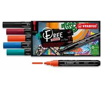 STABILO FREE Acrylic Marker - T300 Round Tip 2-3mm | Pack of 5 - Urban 2