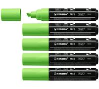 STABILO FREE Acrylic Marker - T800C Chisel Tip 4-10mm | Pack of 5 - Light Green