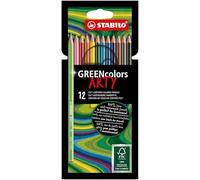 STABILO Colouring Pencils – GREENcolours ARTY – FSC Certified – Pack of 12 (Assorted Colours)