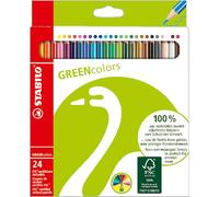 STABILO GREENcolors Colouring Pencil - Wallet of 24 - Assorted Colours - NEW
