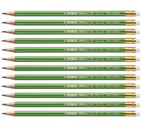 STABILO GREENgraph - FSC Certified Graphite Pencil with Eraser - Pack of 12 - Degree HB