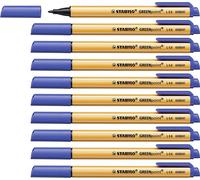 Stabilo Greenpoint Co2 Neutral Fibre Tip Sign Pen 0.8Mm Line Blue Pack 10 6088/4
