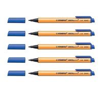 STABILO Greenpoint Felt Pens 0.8 mm Wide Tip Pack of 5 Blueaa