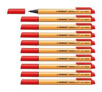 STABILO GREENpoint - Fibre-Tip Sign Pen - Pack of 10 - Red