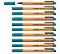 STABILO GREENpoint - Fibre-Tip Sign Pen | Pack of 10 - Turquiose