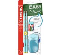 STABILO Handwriting Pencil EASYgraph S School Set - Left-Handed - Pencil x 2 + EASYsharpener + EASYeraser - blue