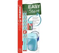 STABILO Handwriting Pencil EASYgraph S School Set - Right-Handed - Pencil x 2 + EASYsharpener + EASYeraser - blue