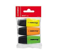 STABILO Highlighter BOSS MINI - Pack of 3 - Yellow, Green, Orange