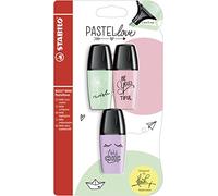 STABILO Highlighter BOSS MINI Pastellove - Pack of 3 - Hint of Mint, Pink Blush, Lilac Haze