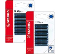 STABILO Ink Cartridge - Ink Colour Blue (Erasable) (24 Cartridges / Blue)